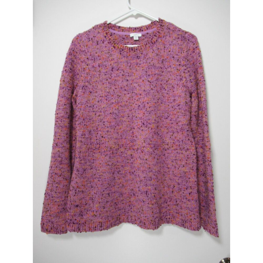 J. Jill Pink Confetti Crewneck Sweater PXL